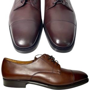 NEW men’s RALPH LAUREN Anando Dark Brown CALFSKIN leather shoes lace up size 11